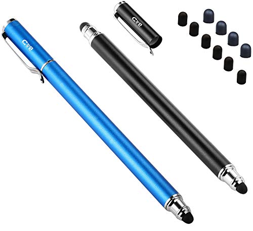 (2 Pcs)[0.18-inch Fine Tip ] Stylus Touch Screen Pens 5.5" L Perfect for Drawing Writing Gaming Compatiable with Apple iPad iPhone Samsung Tablets and All Other Touch Screens - color: Blue/Black
