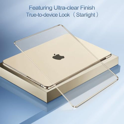 MOSISO Compatible with MacBook Air 13 inch Case M5 2026 M4 M3 M2 2025-2022 | A3449 A3240 A3113 A2681, Hard Shell&Keyboard Cover&Screen Film&Pouch for MacBook Air 13.6 inch Case, Crystal Starlight - color: Crystal Starlight