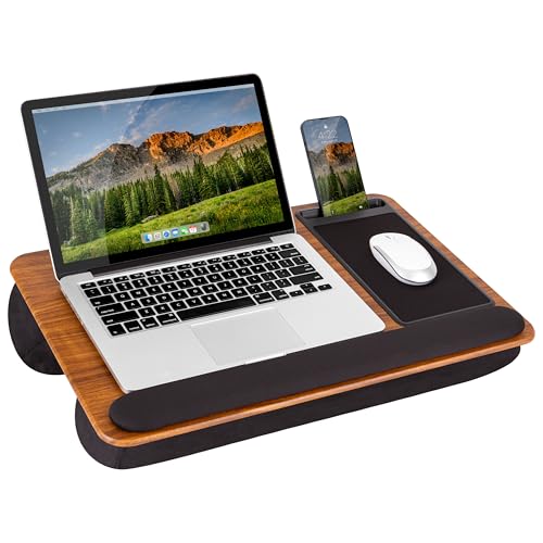 LAPGEAR Home Office Pro Lap Desk – Espresso Woodgrain, Fits 15.6” Laptops - color: Espresso Woodgrain, size: Home Office Pro W/Wrist Rest