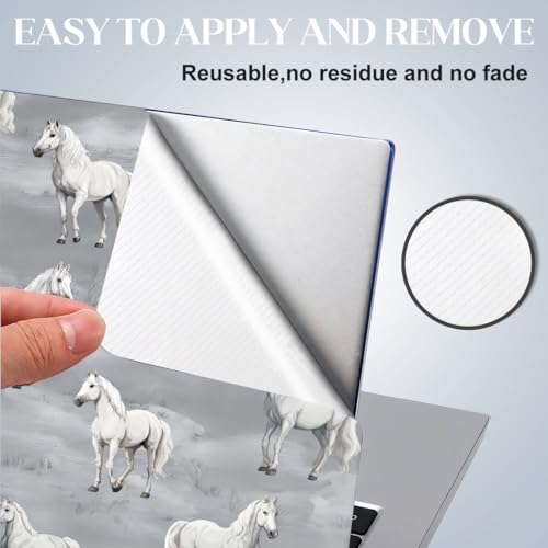SUPERDANT 1set 12 13 13.3 14 15 and 15.6 Laptops Skin Stickers Decals White Horse Art Laptop Protectors Cover Decals for Personalization Notebooks Waterproof Vinyl Stickers - style: Horse