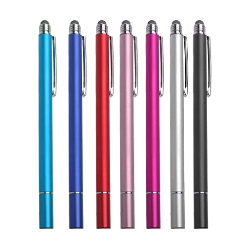 BoxWave Stylus Pen Compatible with TEAMSable Android POS Terminal (7 in) - DualTip Capacitive Stylus, Fiber Tip Disc Tip Capacitive Stylus Pen - Metallic Silver