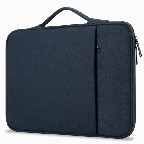ProElife Sleeve Case for MacBook Neo & Air 13-in M5 M4, Retractable Handle | Navy, Precision Fit, Soft Inner Lining Padded, Anti-Scratch, Extra Attached Pocket, Travel Carry Laptop Bag for Home Office - color: Navy Blue