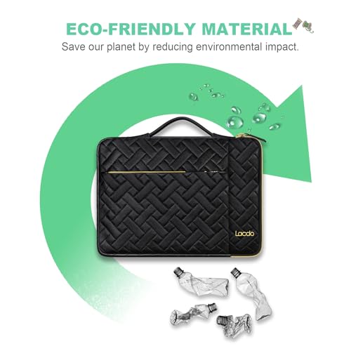 Lacdo 360° Protective Laptop Sleeve Case for 15 inch New MacBook Air M5/A3448 (2026), M4 A3241 2025, M3 A3114, M2 A2941 2024-2023, 15 inch MacBook Pro A1990 A1707 Computer Bag Sleeve, Elegant Black - color: Elegant black, size: New MacBook Air 15 Inch