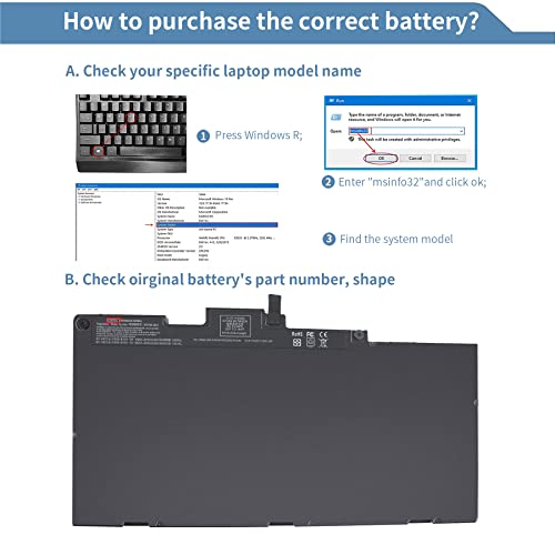 CS03XL Laptop Battery for HP EliteBook 840 850 755 745 G3 G4, ZBook 15u G3 G4 Series CS03046XL-PL 800513-001 800513-001 800231-1C1 HSTNN-UB6S HSTNN-IB6Y HSTNN-UB6S HSTNN-I33C-4 CSO3XL - size: 7.75 x 4 x 0.25 inches CS03XL BATTERY