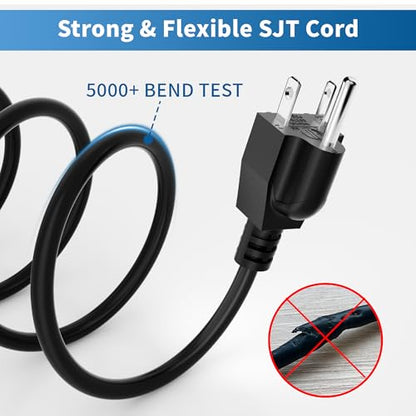Adoreen Computer TV Monitor Replacement Power Cord 6 Ft/5 Pack, 3-Prong AC Universal Power Supply Cable 5-15P to IEC 320 C13 C14, SJT 18AWG 10A/125V for Treadmill Printer,PC,Desktop+Ties-ETL-Black - size: 6FT, style: 5 Pack