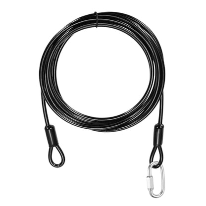 PATIKIL Security Cable Lock (3/16" Dia 9.8ft, Black) Vinyl Coated 304 Stainless Steel Double Loop Flexible Wire Rope Safety Cable with Quick Links Locking Connectors - color: Black, size: 3/16" x 9.8ft