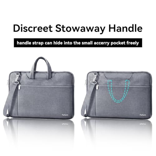 Ferkurn 17 17.3 Inch Laptop Bag Case Women Men Compatible with HP OmniBook Envy Omen Pavilion/LG Gram/Dell Inspiron Precision/Yoga ThinkPad, Carrying Briefcase Messenger Computer Bag 18 inch, Grey - color: Heather Grey, size: 17.3 inch