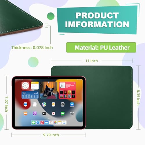 Mouse Pad, PU Mouse Pad，Leather Mouse Pad with Stitched Edge Micro-Fiber Base with Non-Slip Waterproof，Mouse Pad for Computers，Laptop, 8x11Inch (Army Green) - color: Army Green, size: 8L x 11W inches