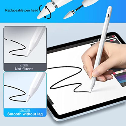 EFAITHFIX Stylus Pen for Touch Screens with Magnetic Design Rechargeable Universal Active Stylus Pen Compatible with iOS/Android/Tablet/Phones/iPad pro/Mini/Air Digital Pencil for Writing and Drawing - color: Stylus Pen for Android White