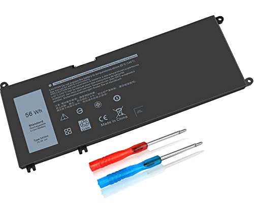56Wh 33YDH 15.2V Battery for Dell Inspiron 17 7000 7778 7779 7786 7773 15 7577 2-in-1 G3 3579 3779 G5 5587 G7 7588 Latitude 13 3380 14 3490 15 3590 3580 Vostro 7580 7570 P30E PVHT1 81PF3 081PF3 - size: 9.5 x 4.12 x 0.38 inches 33YDH BATTERY
