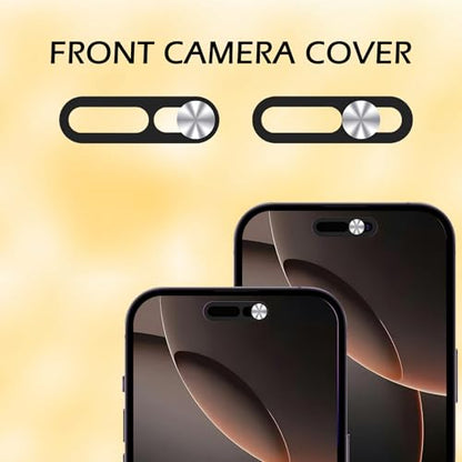 Front Camera Cover Compatible for iPhone 16/16Plus/16Pro/16Pro Max/15/15Plus/15Pro/15Pro Max/14Pro/14Pro Max,Webcam Cover Protect Privacy and Security,Not Affect Face ID, 2 Pack-Silver - color: Silver