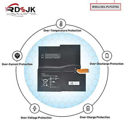 RDSJK Compatible MS011301-PLP22T02 MS011301 Battery Replacement for Microsoft Surface Pro 3 Pro3 1631 1577-9700 G3HTA005H G3HTA009H 1ICP4/82/74-1 7.6V 42.2Wh 5547mAh