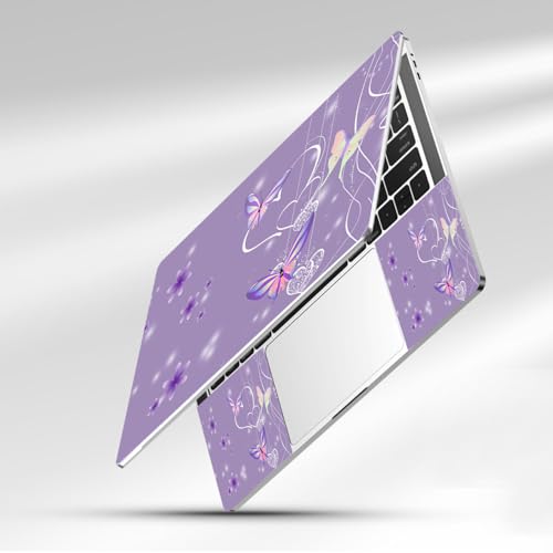 15-15.6 inches Netbook Laptop Skin Sticker Decal Reusable Cover Protector for 11.6 12 13 13.3 14 15 15.4 Notebook Chromebook PC, Scratch-Resistant Waterproof I Purple Butterflies - color: Purple Butterfly