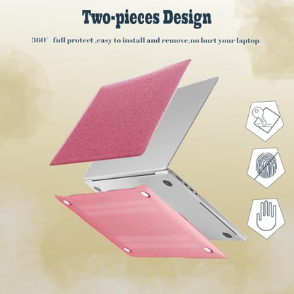 Laptop Shell for MacBook Air 11 inch Case 2015 2014 2013 2012 2011 2010 Release Model A1465 A1370,Air 11.6" Leather Protective Laptop Hard Case & Keyboard Cover,Pink Glitter - color: Pink Glitter, size: Air 11" 2010-2015(A1370/A1465)