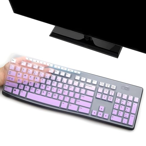 Keyboard Cover Skin Protector for Logitech MK275 MK270 Keyboard, Logitech K200 K260 K270 MK200 MK260 Ultra Thin Desktop PC Silicone Keyboard Cover-OPurlple - color: OPurlple
