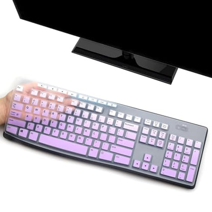 Keyboard Cover Skin Protector for Logitech MK275 MK270 Keyboard, Logitech K200 K260 K270 MK200 MK260 Ultra Thin Desktop PC Silicone Keyboard Cover-OPurlple - color: OPurlple