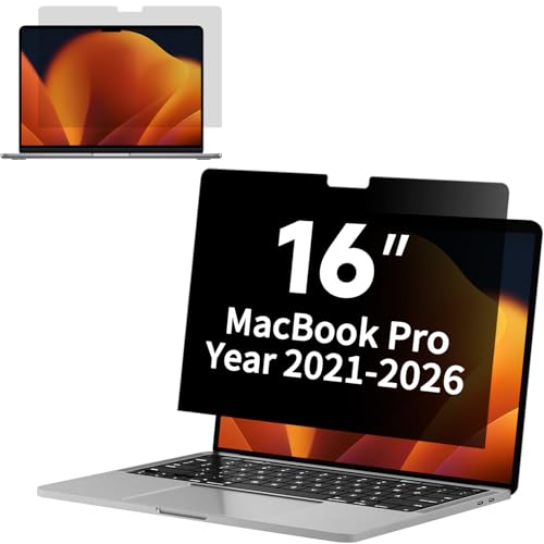 Privacy Screen for 16 Inch MacBook Pro (2021-2026, M1,M2,M3,M4,M5, Pro/Max), Matte Anti Glare Film Blue Light Filter Laptop Privacy Screen Shield - size: MacBook Pro 16 Inch(2021-2026)