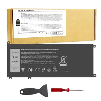 Fancy Buying 33YDH Laptop Battery for Dell Inspiron 17 7000 7778 7779 7786 7773 15 7577 G3 3579 3779 G5 5587 G7 7588 Latitude 13 3380 14 3490 15 3590 3580 Vostro 15 7580 7570 PVHT1 P30E 81PF3 081PF3 - size: 9.52*4.09*0.23inch 33YDH