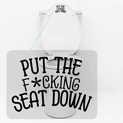 Yoonek Graphics Put The f*cking Seat Down Decal Sticker for Restroom, Bathroom Toilet lid or Toilet seat. (3" x 4.4", Black)