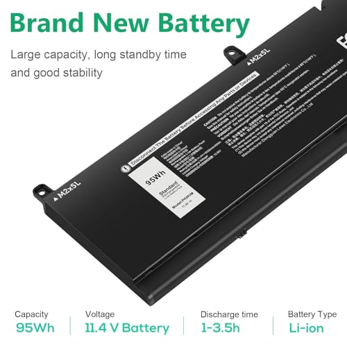 ASUNCELL PKWVM 95Wh Battery Replacement for Dell Precision 7550 7750 7560 7760 / P44E P93F P44E001 P44E002 P93F001 P93F002 Series Laptop C903V 0C903V 0CR72X CR72X 068N03 0447VR 68ND3 453-BBCQ 11.4V - size: PKWVM 14.17 * 3.74 * 1.18 in
