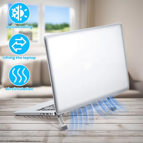 Mini Portable Laptop Stand for Desk, Portable Keyboard Riser Three Tilt Angle Adjustable Foldable Invisible Laptop Riser Self-Adhesive Computer Stand Feet for Most Keyboards (Silver, 2) - style: Silver