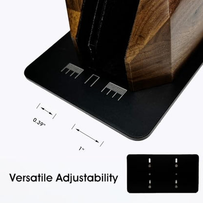 Walnut Wood Vertical Laptop Stand, Dual Slot Wooden Laptop Holder Vertical for Desk, Width Adjustable Dock Compatible with MacBook Pro and Universal Gaming Laptops - color: Black