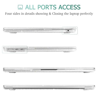 May Chen Case for MacBook Air 13/13.6-inch (M5/M4/M3/M2, 2022-2026 Models A3449 A3240 A3113 A2681), Lightweight | Closes Seamlessly | Ideal for Work Hard Shell Case, Clear Glitter - color: Clear Glitter