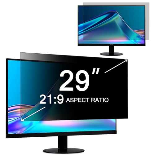ZOEGAA 29 Inch Computer Privacy Screen Filter for 21:9 Widescreen Monitor 26.5"x11.2" - Computer Screen Privacy Shield and Anti Blue Light Anti Glare Screen Protector - size: 29 in (21:9) privacy screen