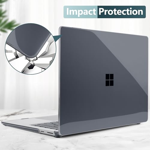 Crystal Clear Case for 15" Microsoft Surface Laptop 8 2026 for Business,Surface Laptop 2024 2025 (7th Edition), Lightweight Ultra-Slim Shell with Keyboard Cover, OTG Adapter, Black - color: Black