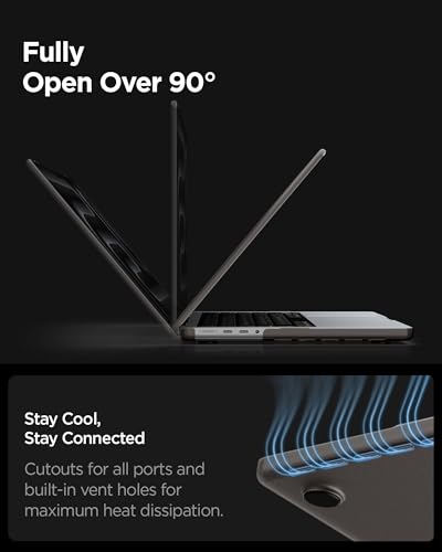 Spigen for MacBook Pro 14 inch Case M5/Pro/Max (2026) M4/M3/M2/M1/Pro/Max (2025-2021) A3427 A3426 A3434 A3112 A3185 A3401 A2918 A2992 A2779 A2442, Air Skin Matte Thin Semi Clear Cover, Frost Black - color: Frost Black, size: Macbook Pro 14" M5/M4/M3/M1 (2