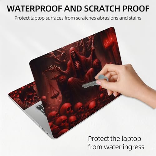 Dark Reaper Throne of Skulls Universal Laptop Skin Sticker 3PCS, Protective Decal Trim-to-Fit 11.6" 13.3" 14" 15.6" Laptop Vinyl Cover, Removable Anti-Scratch Computer Decal Protector - color: Dark Reaper Throne of Skulls