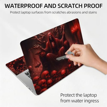 Dark Reaper Throne of Skulls Universal Laptop Skin Sticker 3PCS, Protective Decal Trim-to-Fit 11.6" 13.3" 14" 15.6" Laptop Vinyl Cover, Removable Anti-Scratch Computer Decal Protector - color: Dark Reaper Throne of Skulls