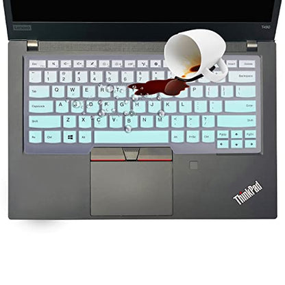 Keyboard Cover for Lenovo Thinkpad X1 Carbon 14 5th-8th Gen, ThinkPad X1 Yoga Gen 3 4 5, Thinkpad X1 Extreme 14, ThinkPad T460 T470 T480 T490 T495 T14 T14s, ThinkPad L490 L390 L460 L470 L480 L14 P14s - color: MintGreen