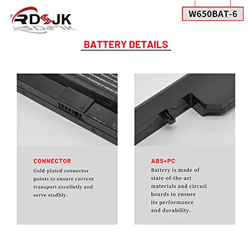 W650BAT-6 Battery for Clevo W650S W650SB W650SH W650SZ W651SC W655SF W655SJ W670SR Hasee K610C K650D K570N K710C K590C K750D 6-87-W650S-4E7 6-87-W650S-4D4A2 6-87-W650S-4D4A5 W670SJQ W665SZ 62.16Wh