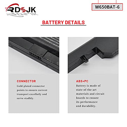 W650BAT-6 Battery for Clevo W650S W650SB W650SH W650SZ W651SC W655SF W655SJ W670SR Hasee K610C K650D K570N K710C K590C K750D 6-87-W650S-4E7 6-87-W650S-4D4A2 6-87-W650S-4D4A5 W670SJQ W665SZ 62.16Wh