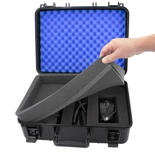 CASEMATIX 15.6 Inch Hard Laptop Case – Rugged Shockproof Travel Carrying Case with Foam Protection for 15” Gaming Laptops, Fits Devices Up to 14.5 x 10.5 – Accessories Storage Included