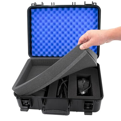 CASEMATIX 15.6 Inch Hard Laptop Case – Rugged Shockproof Travel Carrying Case with Foam Protection for 15” Gaming Laptops, Fits Devices Up to 14.5 x 10.5 – Accessories Storage Included