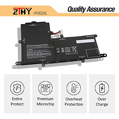 ZTHY PO02XL Laptop Battery Compatible with HP Stream 11 Pro G3 G4 G4 EE G5 | 11-R 11-R014WM 11-R010NR 11-Y 11-AH 11-AK 11-Y001LA 11-AH011WM 11-AK0001NF Pavilion 11M-AP 11M-AP000 824560-005 7.6V 37Wh - size: 9.41*6.1*0.16 inch PO02XL