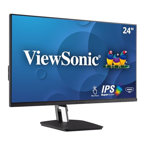 ViewSonic TD2455 24 Inch 1080p Touch Screen Monitor, 10-Point Multi-Touch IPS for Collaborative Offices, USB-C with Daisy Chain, Advanced Ergonomics, HDMI, DisplayPort Out - style: 24-Inch USB-C