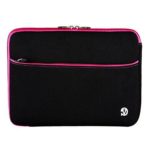Neoprene Protector Carrying Case Sleeve for 13-13.3" Laptops- MacBook, Zenbook, Chromebook, ATIV Book, Aspire, & Others - color: Black/Pink, size: 13-13.3"