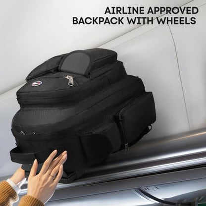 20" 2-in-1,Wheeled Travel Luggage Bag w/Telescopic Handle | Rolling Travel Luggage w/2 Wheels,Trolley Suitcase,Spacious Storage Design,2560-20''-Black - color: JH-2560-Black-20