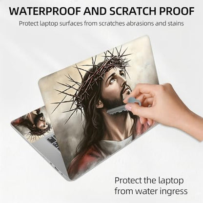 Christ Crown of Thorns Universal Laptop Skin Sticker 3PCS, Protective Decal Trim-to-Fit 11.6" 13.3" 14" 15.6" Laptop Vinyl Cover, Removable Anti-Scratch Computer Decal Protector - color: Christ Crown of Thorns