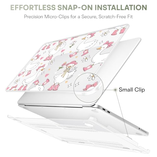 May Chen Compatible with MacBook Neo 13 inch Case 2026 Model A3404, Plastic Hard Shell,Keyboard Cover,Screen Protector,Dust Plug, for MacBook Neo 13" with A18 Pro Chip, Cute Goose Spring - color: Cute Goose Spring