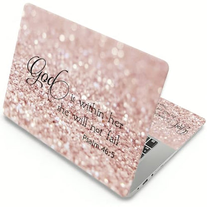 Laptop Skin Sticker Laptop Cover for 12" 13" 13.3" 14" Laptop Stickers,Reusable Skin Sticker Cover Personalized Art Waterproof & Scratch-Resistant Protector Case,Rose Gold Psalm 46-5 - color: Rose Gold Psalm 46-5