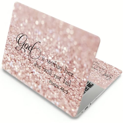 Laptop Skin Sticker Laptop Cover for 12" 13" 13.3" 14" Laptop Stickers,Reusable Skin Sticker Cover Personalized Art Waterproof & Scratch-Resistant Protector Case,Rose Gold Psalm 46-5 - color: Rose Gold Psalm 46-5