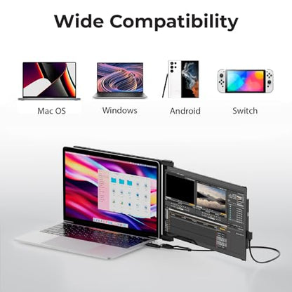 Mobile Pixels 2026 New 13.3" Portable Monitor, Full HD IPS 1080P Laptop Monitor Extender, USB C/HDMI Plug and Play, Suitable for 13-15" Laptop, Windows/Mac/Android/Switch Compatible (Duex Plus DS) - size: 13.3"Duex Plus DS