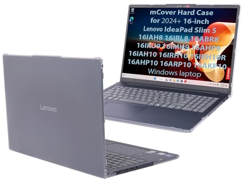 mCover Case ONLY Compatible for 2024-2026 16" Lenovo IdeaPad Slim 5 16AHP10 16ARP10 16AKP10 16IRH10 16IAH10 16IRU9 16ABR8 Series Windows Computers(NOT for Other Lenovo Models)- Clear - color: Clear