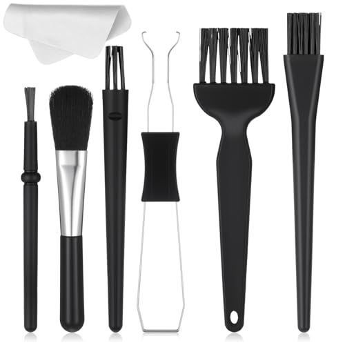 7 PCS Mechanical Keyboard Cleaning Kit with Wire Keycap Puller, | Switch Remover & 5 Anti-Static Brushes, Professional Keyboard Cleaner Tool Set for Computer, Laptop, PCB Motherboard