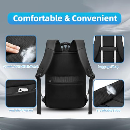Slim Laptop Backpack for Men 15.6 inch Business Computer Backpack with Compartment Waterproof Anti-Theft Aesthetic Compact Bag for Travel Work College