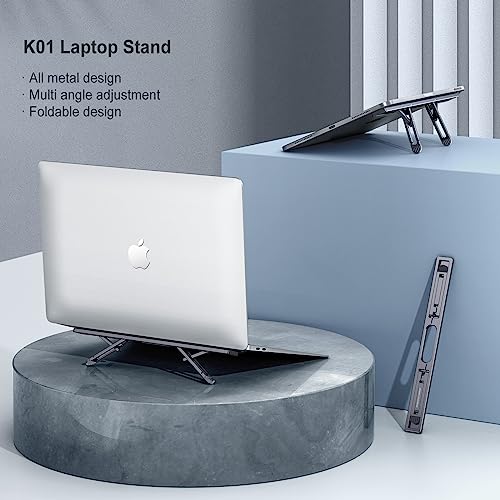 Laptop Risers for Desk, 4 Adjustable Heights Laptop Stand, Keyboard Riser, Ergonomic Laptops Feet for Desk, Compatible with MacBook Air Pro, with Dell, with HP, More 10-15.6” Laptops | Ergonomic Laptop Stand for 10-15.6 Inch MacBook Air Pro，Dell，HP, Keybo